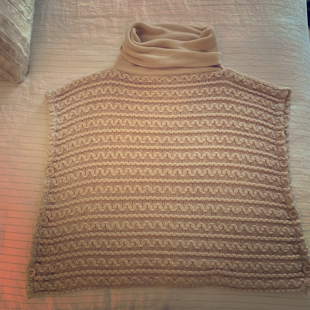 Cowl neck blanket/poncho sweater